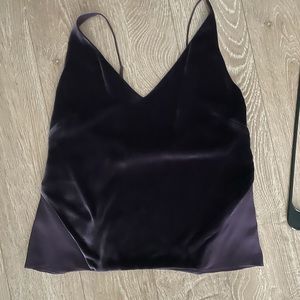 J Brand velvet paneled crepe camisole